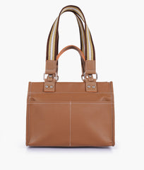 RTW Creation - Coffee dual-pocket mini tote bag