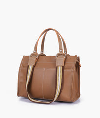 RTW Creation - Coffee dual-pocket mini tote bag