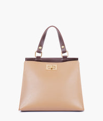 RTW Creation - Coffee front lock top-handle mini bag