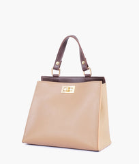 RTW Creation - Coffee front lock top-handle mini bag