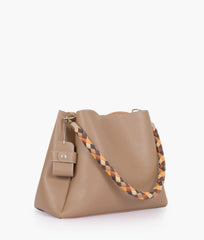 RTW Creation - Coffee handbag with braided handle