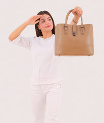 RTW Creation - Coffee multi-compartment shoulder bag