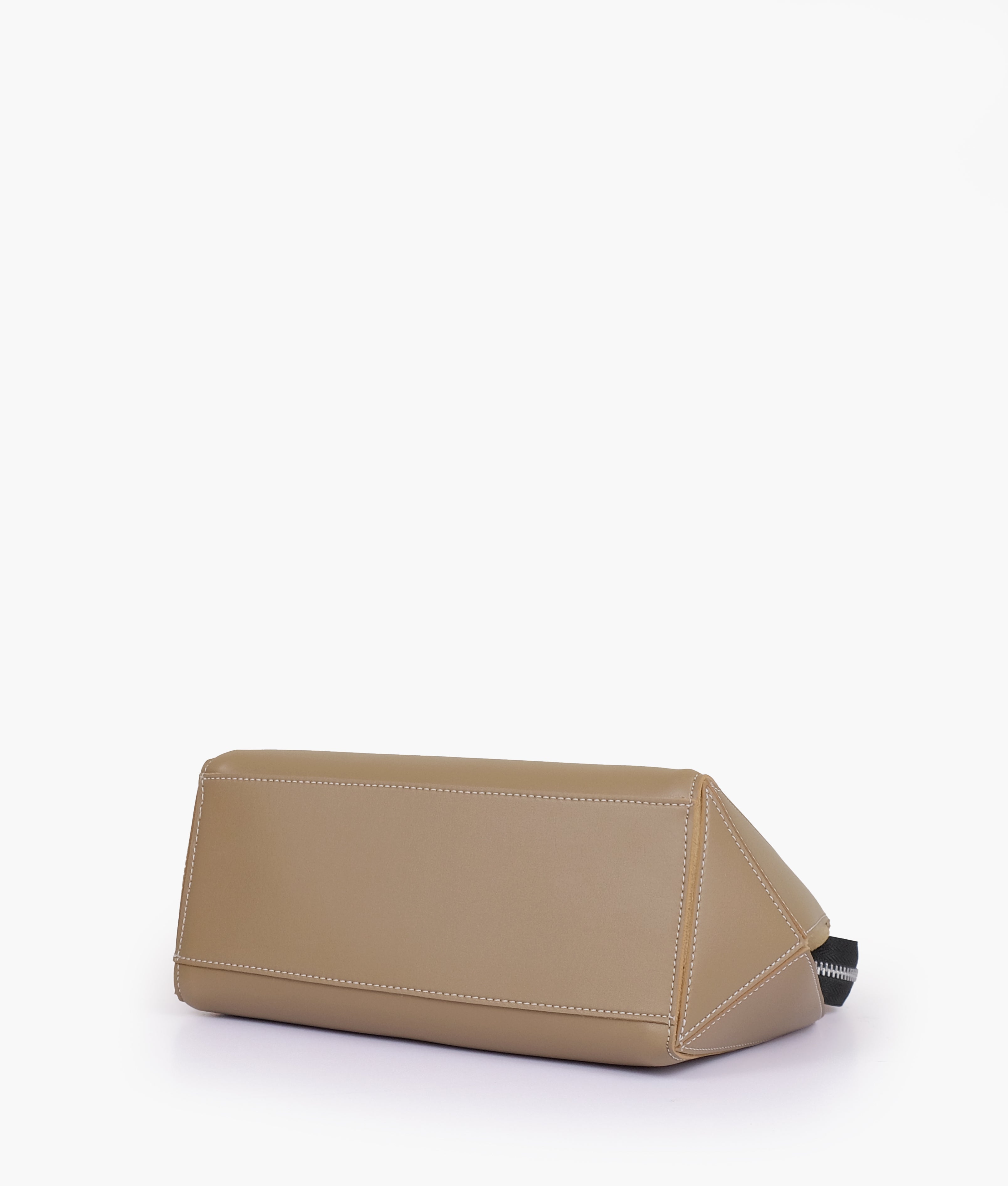 RTW Creation - Coffee suede trio twist handbag