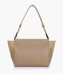 RTW Creation - Coffee suede trio twist handbag