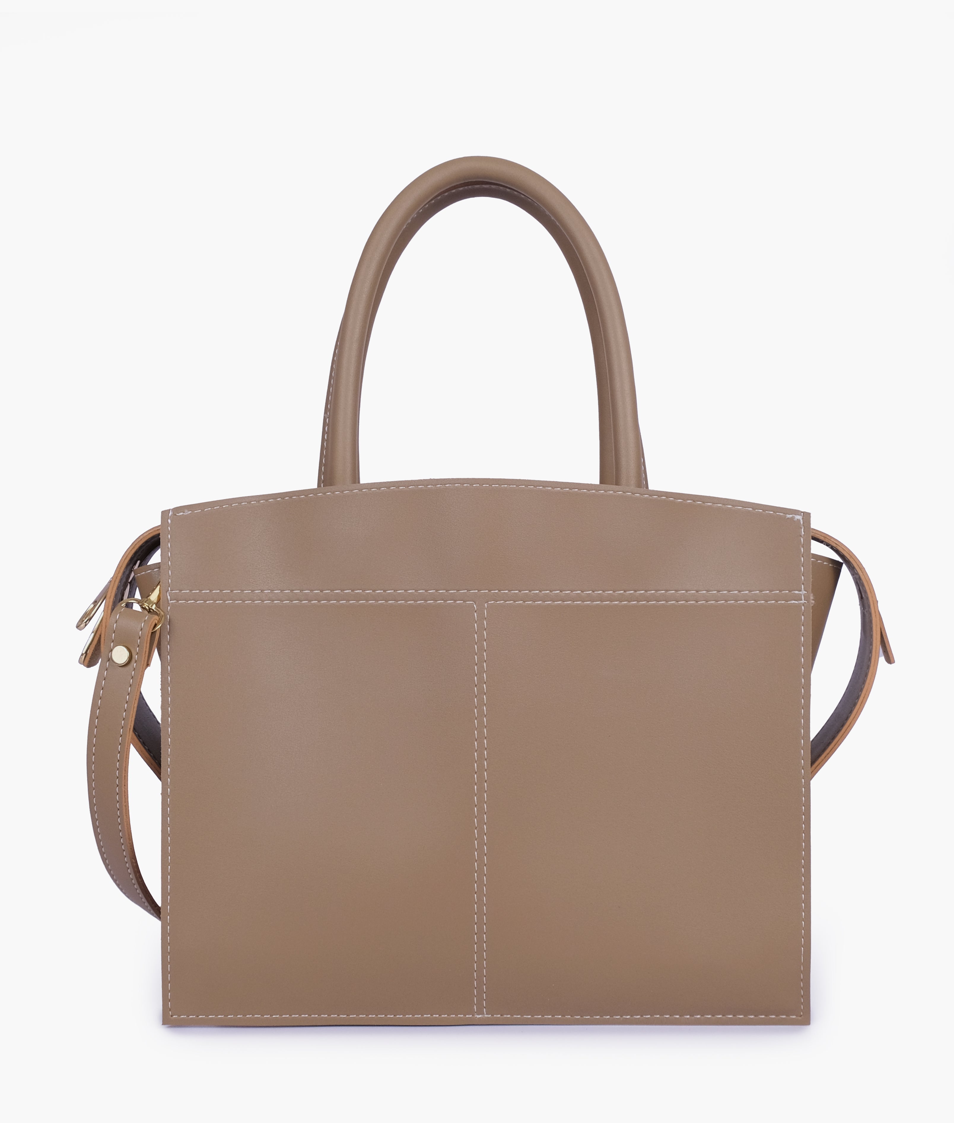 RTW Creation - Coffee trapeze top-handle bag