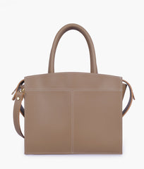 RTW Creation - Coffee trapeze top-handle bag