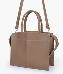 RTW Creation - Coffee trapeze top-handle bag