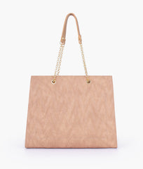 RTW Creation - Coffee zig-zag pattern tote