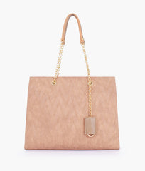 RTW Creation - Coffee zig-zag pattern tote