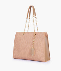 RTW Creation - Coffee zig-zag pattern tote