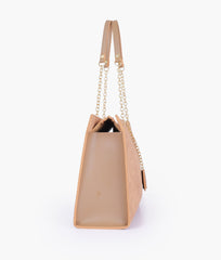 RTW Creation - Coffee zig-zag pattern tote