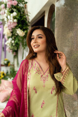 Baat Pakki Omal by Komal Stitched 3 Piece Dobby Suit-Seerat