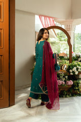 Baat Pakki Omal by Komal Stitched 3 Piece Dobby Suit-Mahrukh