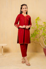 Shop the Cotton Embroidered 2 Pc Suit for girls, offering a chic and comfortable design