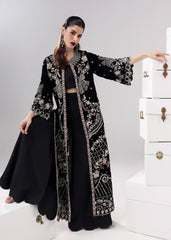 L'amore By Sardinia Unstitched 3 Piece Luxury Formals Handwork Edit Suit-Black Swan