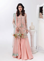 L'amore By Sardinia Unstitched 3 Piece Luxury Formals Handwork Edit Suit-Rose Dust