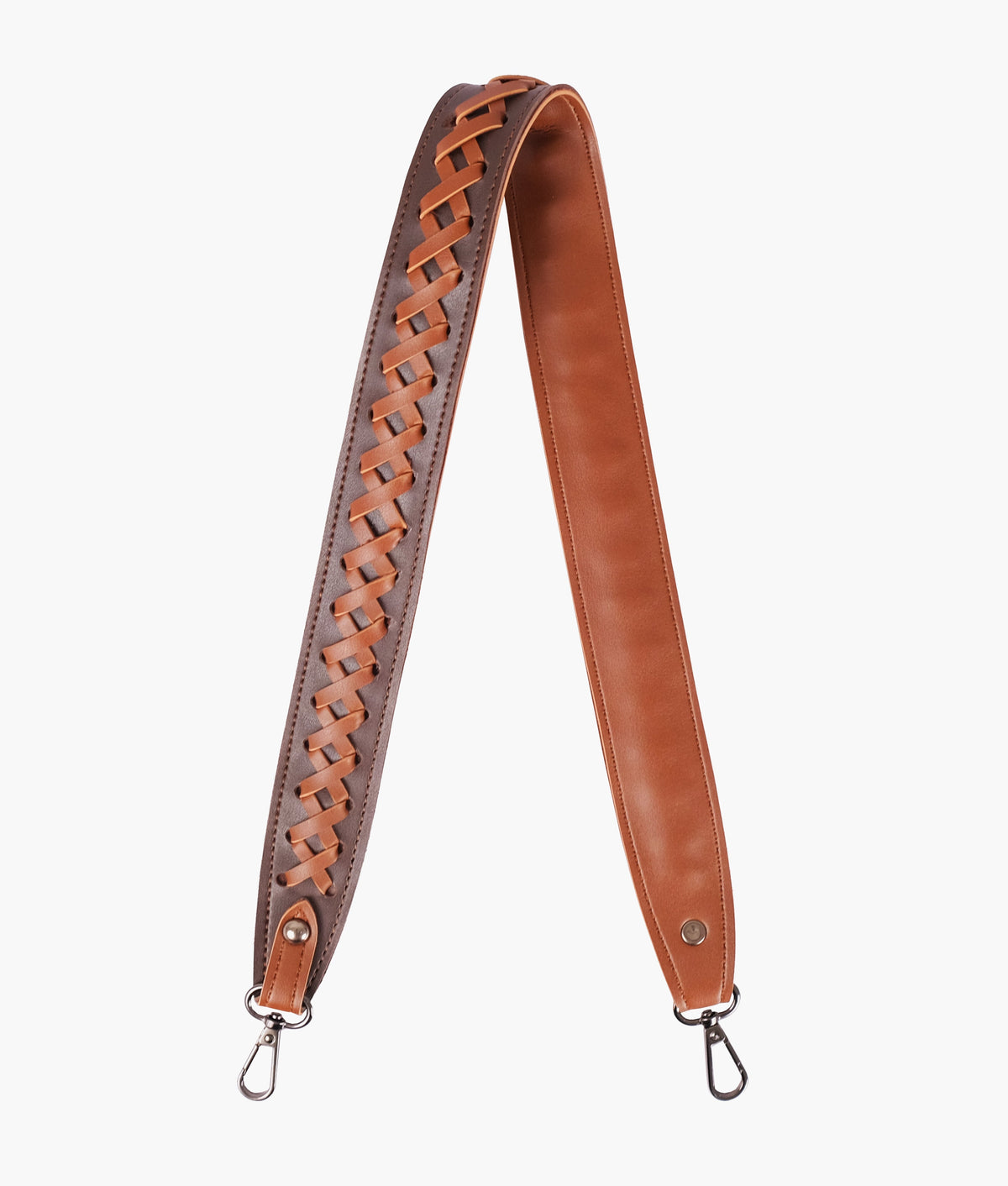 RTW Creation - Dark brown and brown zig-zag weave strap add-on