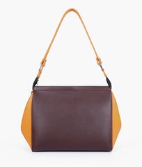 RTW Creation - Dark brown and mustard trio twist handbag