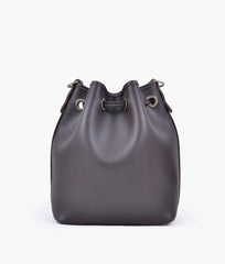 RTW Creation - Dark brown bucket bag with zipper pocket