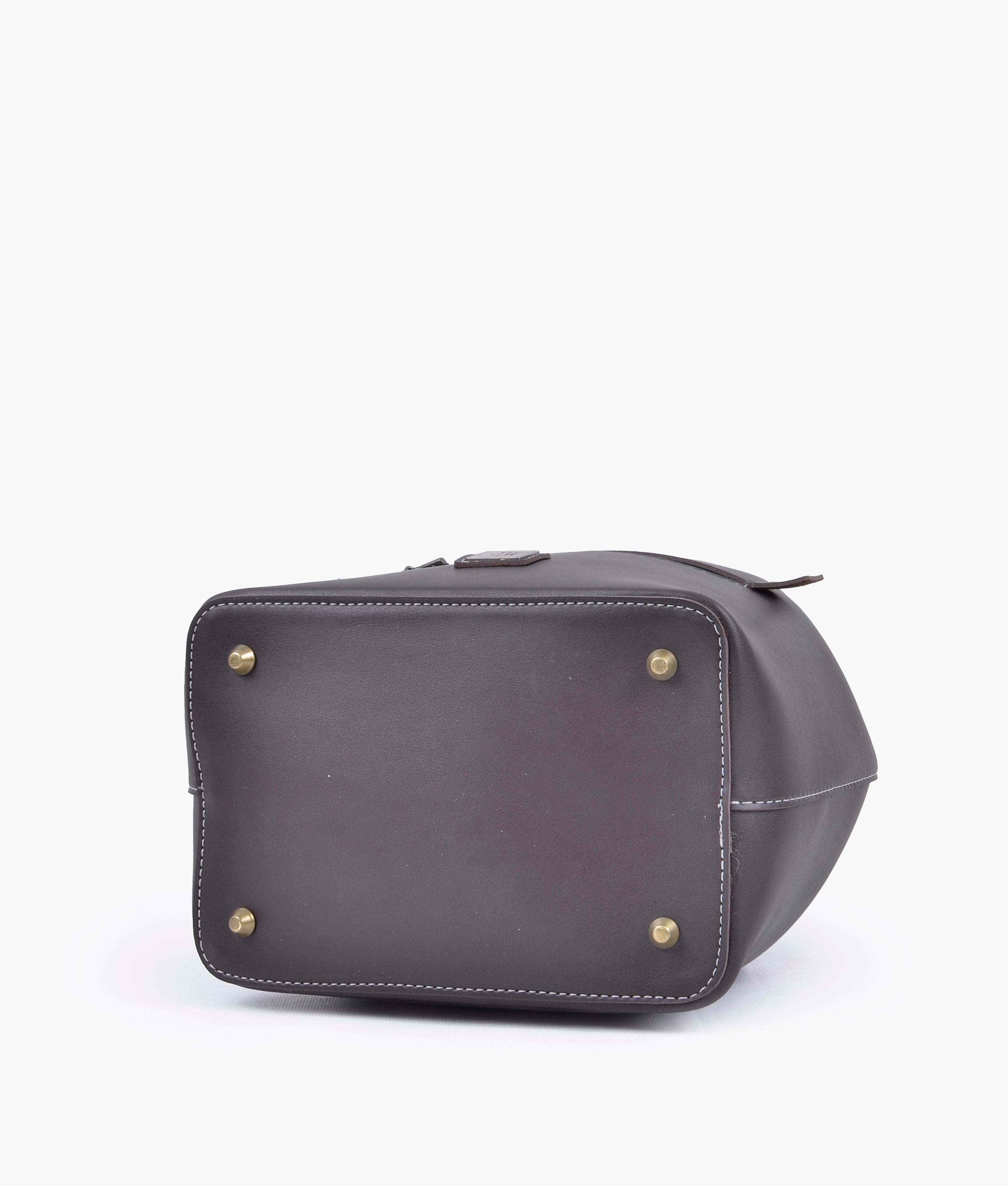 RTW Creation - Dark brown bucket bag with zipper pocket
