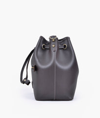 RTW Creation - Dark brown bucket bag with zipper pocket