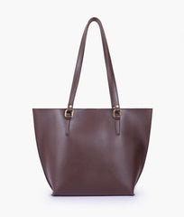 RTW Creation - Dark brown centre-stripe tote bag
