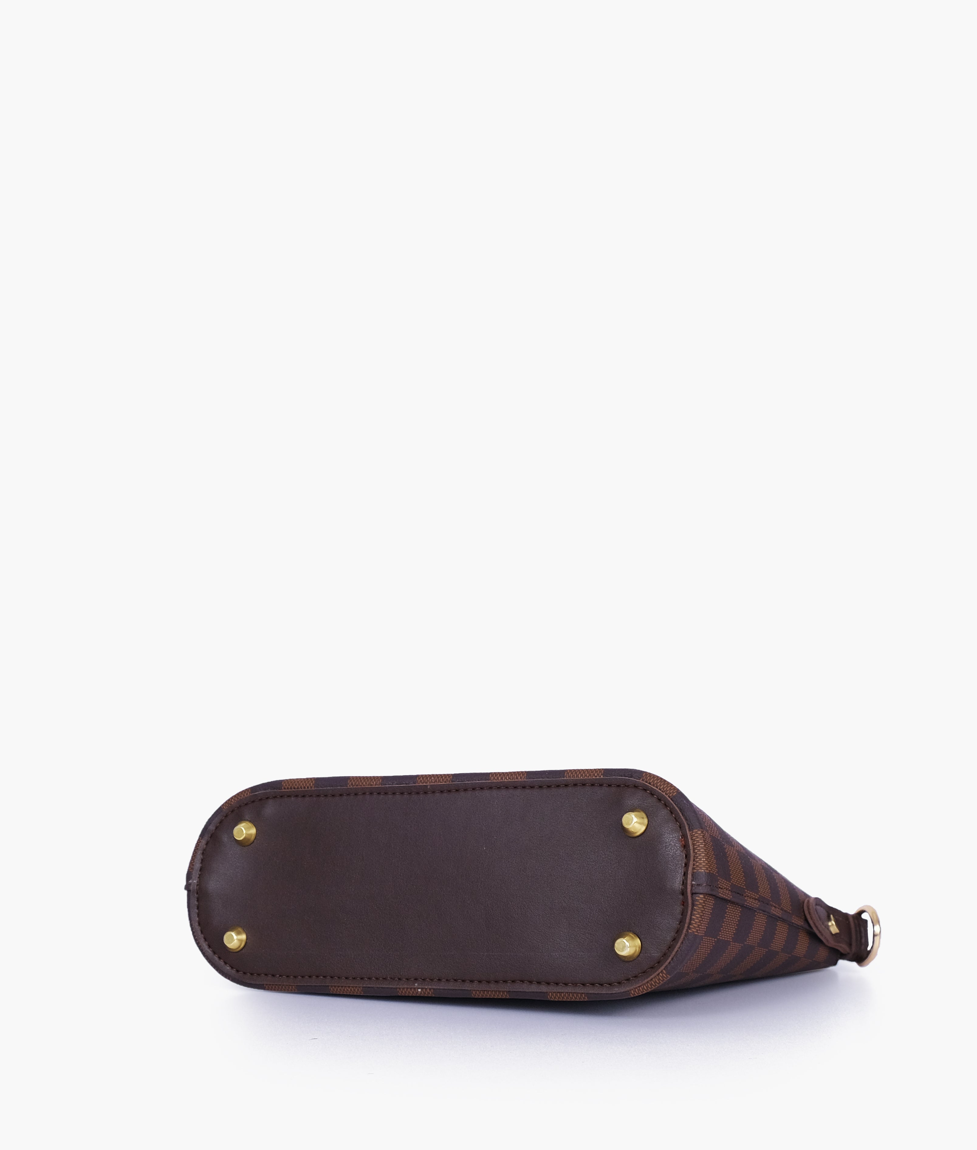 RTW Creation - Dark brown checkered dome cross-body bag