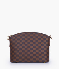RTW Creation - Dark brown checkered dome cross-body bag