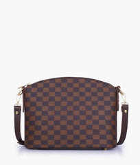 RTW Creation - Dark brown checkered dome cross-body bag