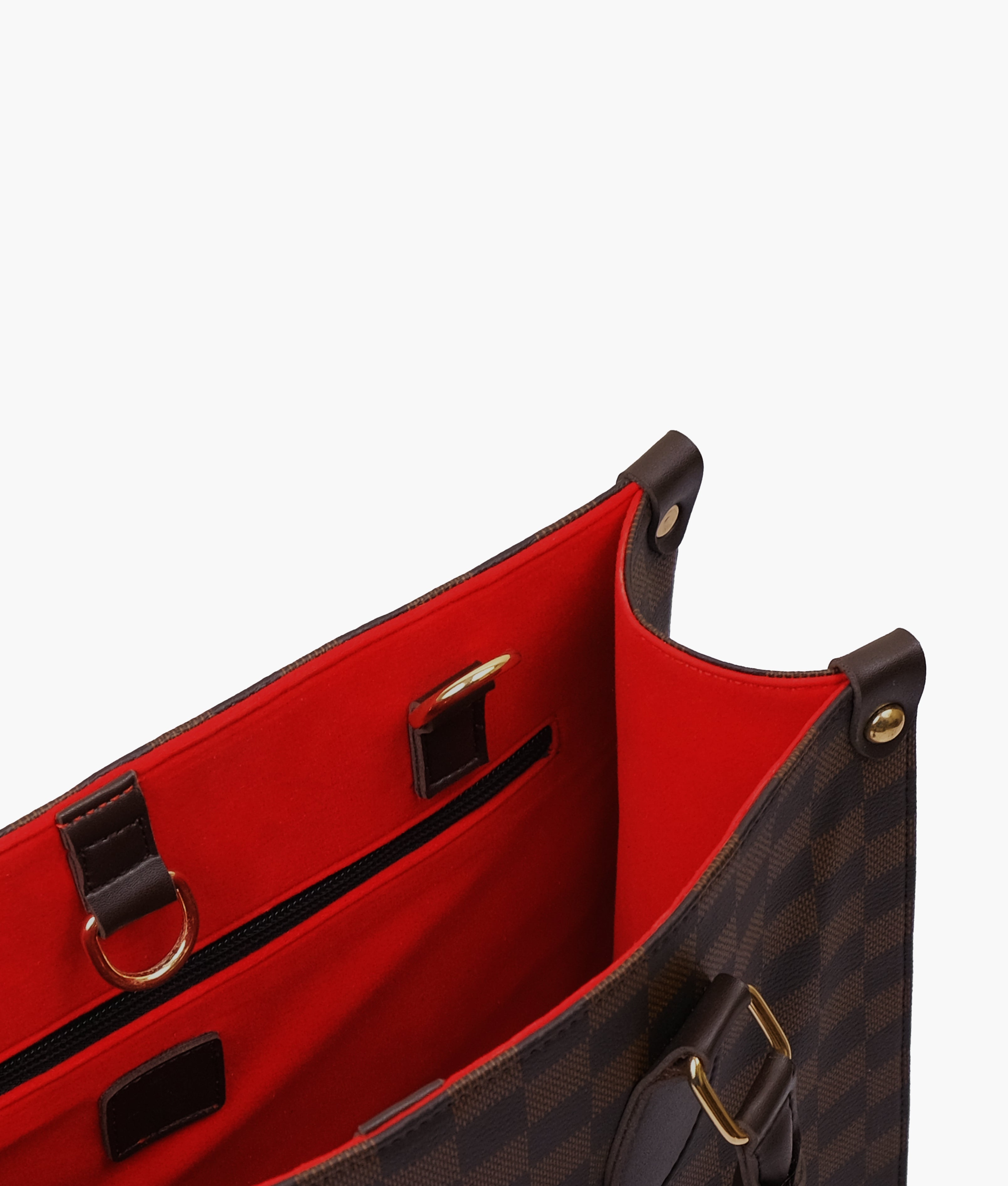 RTW Creation - Dark brown checkered everywear handbag