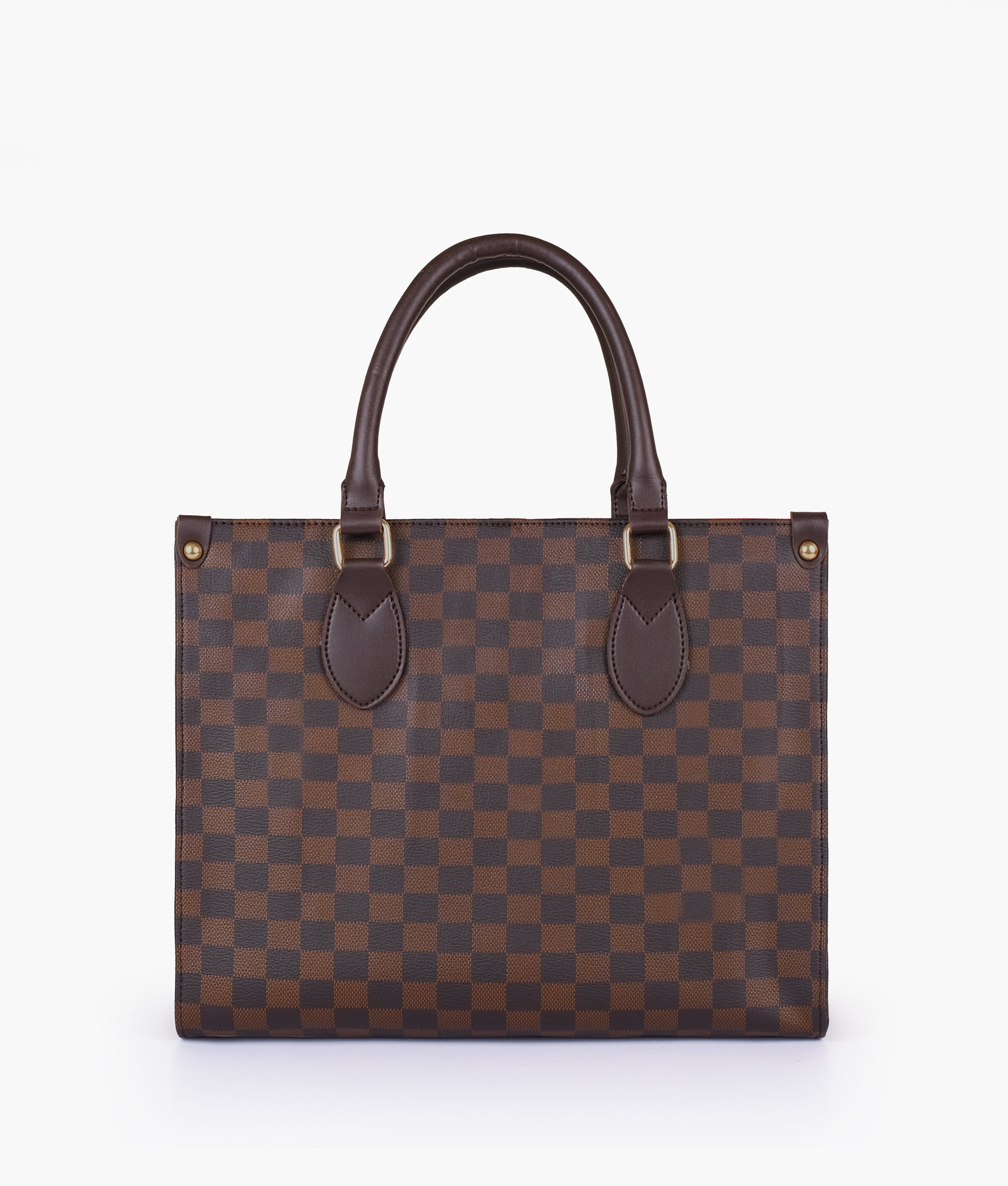 RTW Creation - Dark brown checkered everywear handbag