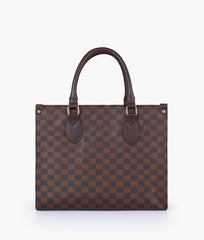 RTW Creation - Dark brown checkered everywear handbag