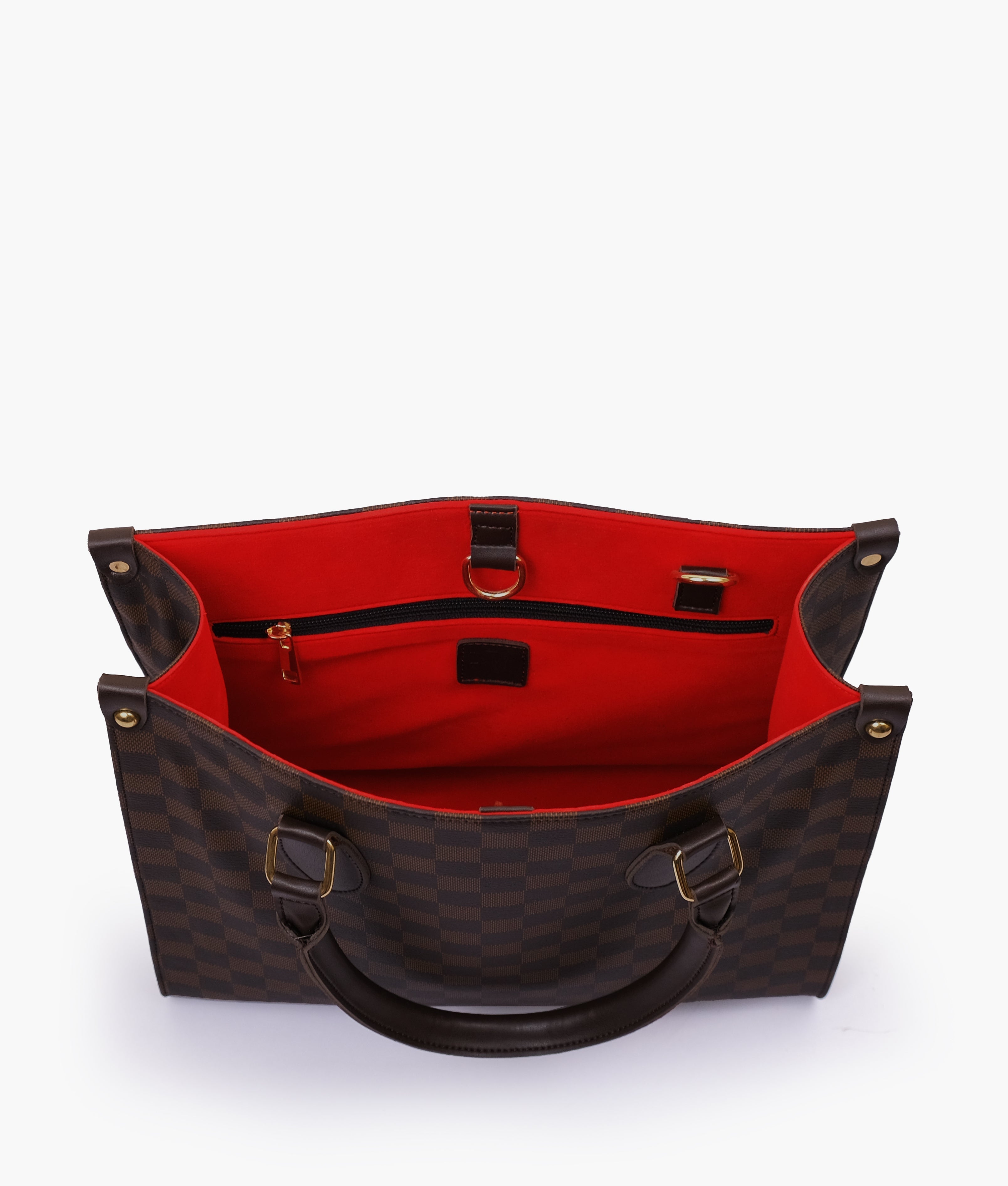 RTW Creation - Dark brown checkered everywear handbag