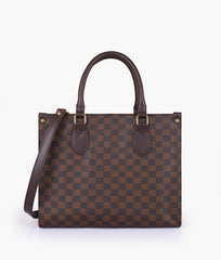 RTW Creation - Dark brown checkered everywear handbag