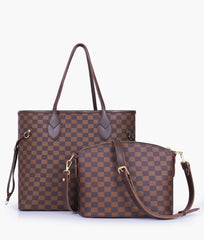 RTW Creation - Dark brown checkered neverfull two piece set