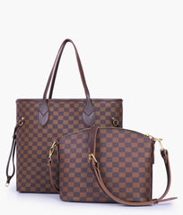 RTW Creation - Dark brown checkered neverfull two piece set