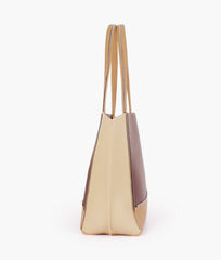 RTW Creation - Dark brown color block tote bag