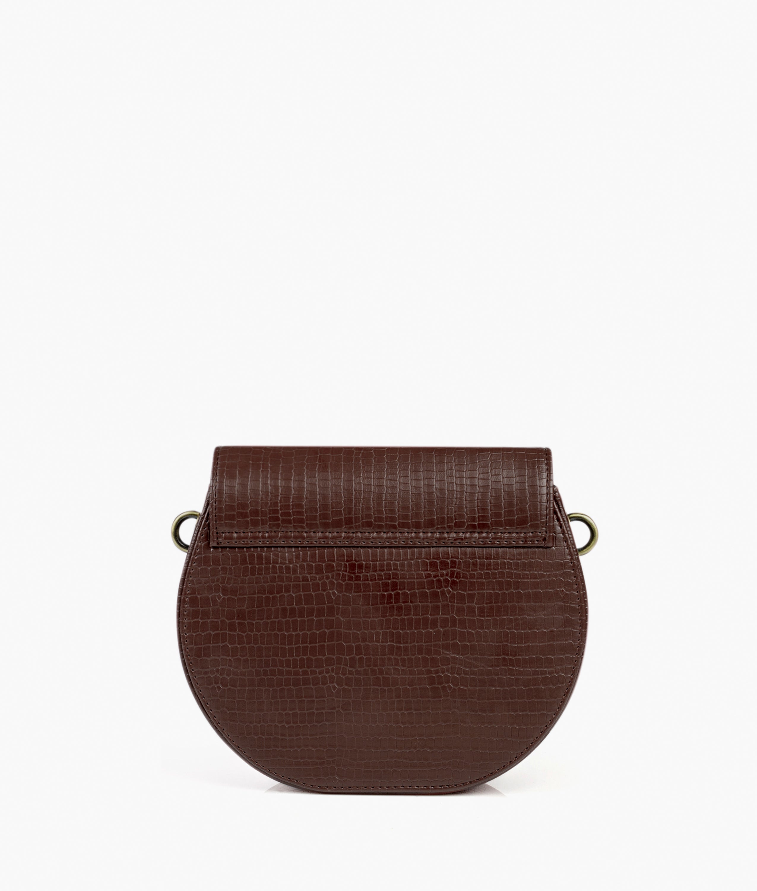 RTW Creation - Dark brown crocodile saddle bag
