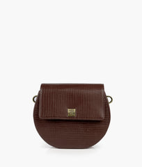 RTW Creation - Dark brown crocodile saddle bag