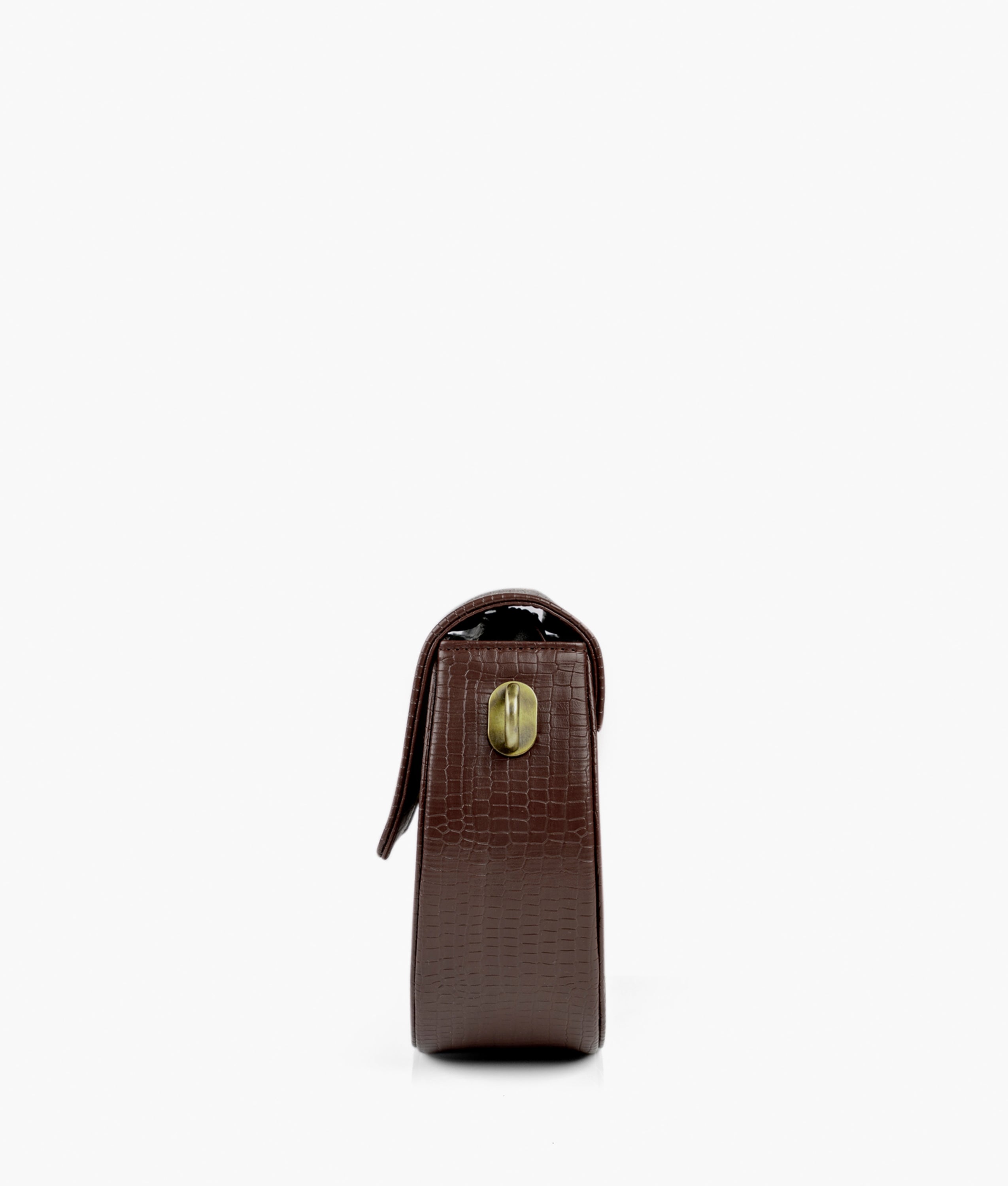 RTW Creation - Dark brown crocodile saddle bag