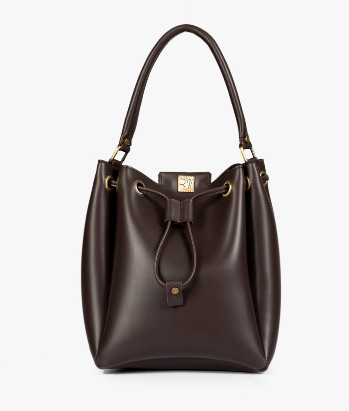 RTW Creation - Dark brown drawstring bucket bag