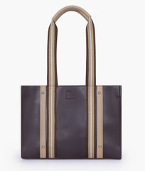 RTW Creation - Dark brown long strap tote bag