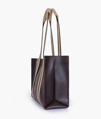 RTW Creation - Dark brown long strap tote bag