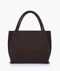 RTW Creation - Dark brown mocha suede tote bag