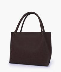 RTW Creation - Dark brown mocha suede tote bag