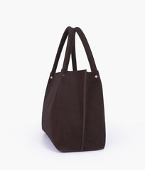 RTW Creation - Dark brown mocha suede tote bag