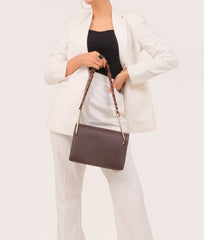 RTW Creation - Dark brown loop strap shoulder bag
