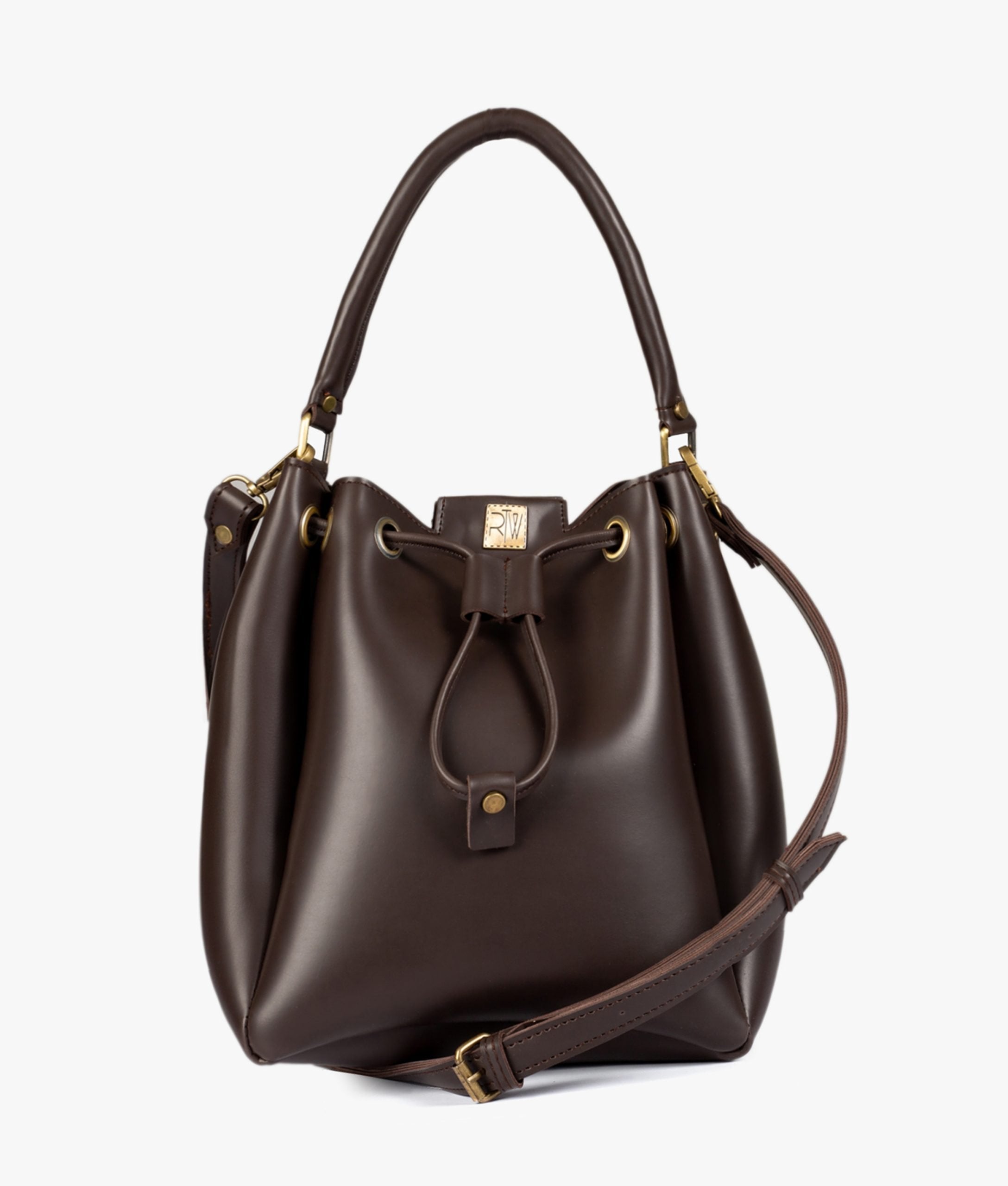 RTW Creation - Dark brown drawstring bucket bag