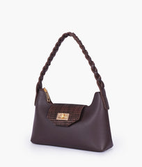 RTW Creation - Dark brown purse with braided strap