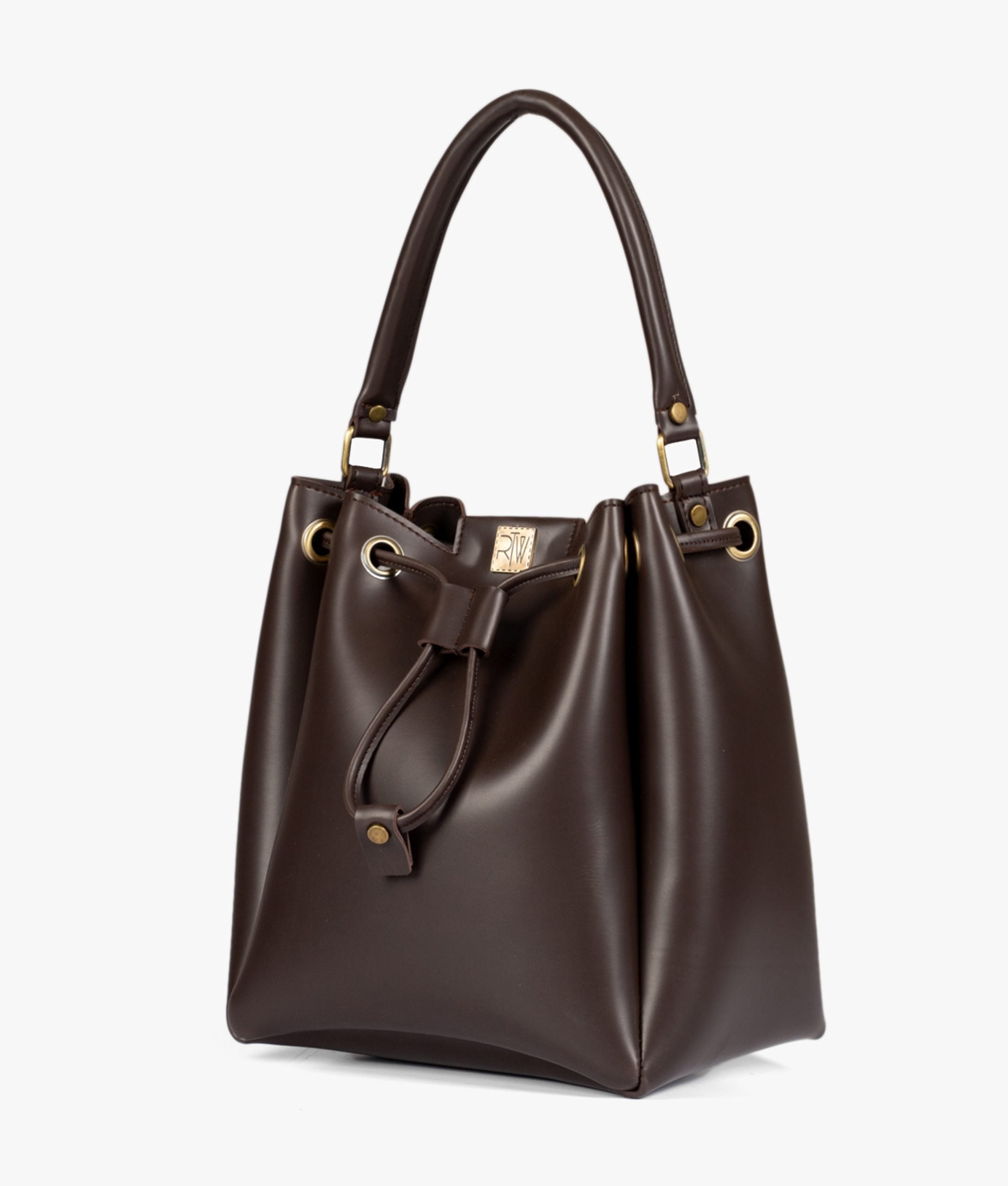RTW Creation - Dark brown drawstring bucket bag